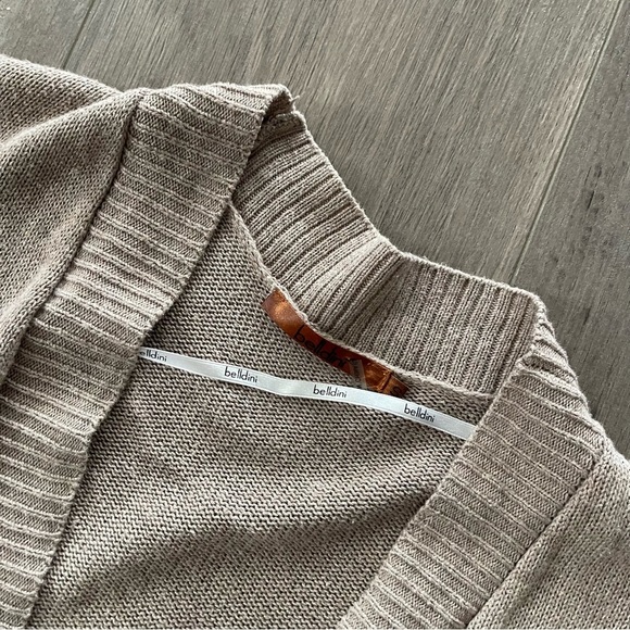 Belldini Taupe Boho Open Knit Extra Long Duster Cardigan Sweater - Picture 5 of 6